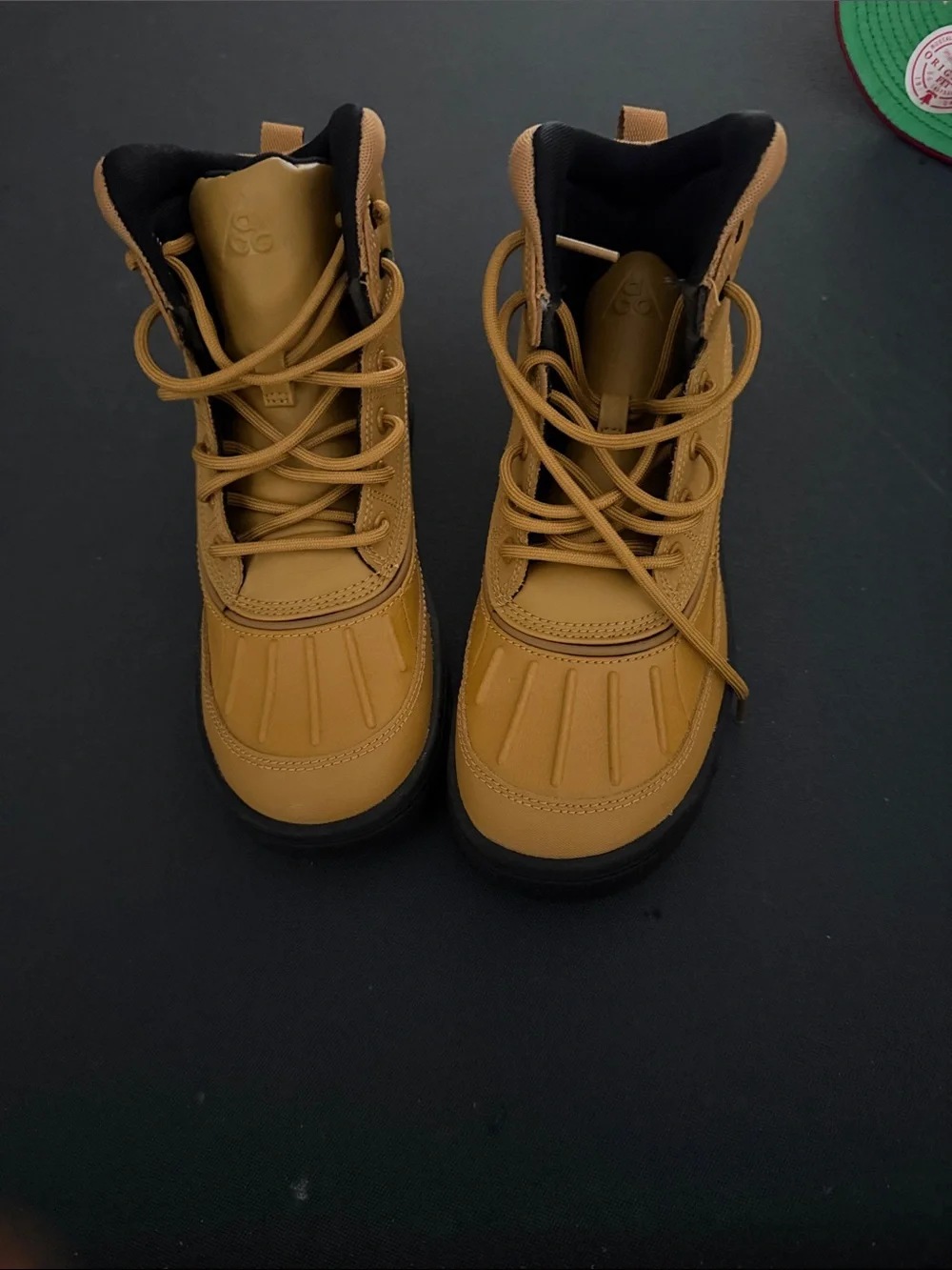Nike Kids Tan/Black High-Top Lace-Up Boots